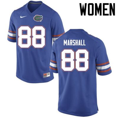 Women's Florida Gators #88 Wilber Marshall NCAA Nike Blue Authentic Stitched College Football Jersey TKK4162OF